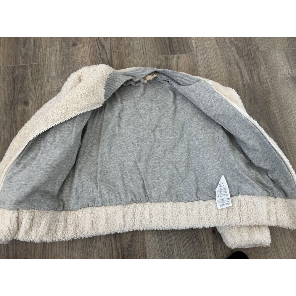 Crewcuts Jacket Girls 6 7 years Sherpa Teddy Coat Cream Gray - Picture 8 of 9